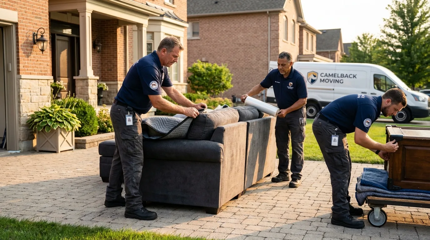 Large estate moving crew wrapping furniture in Magnolia, AR